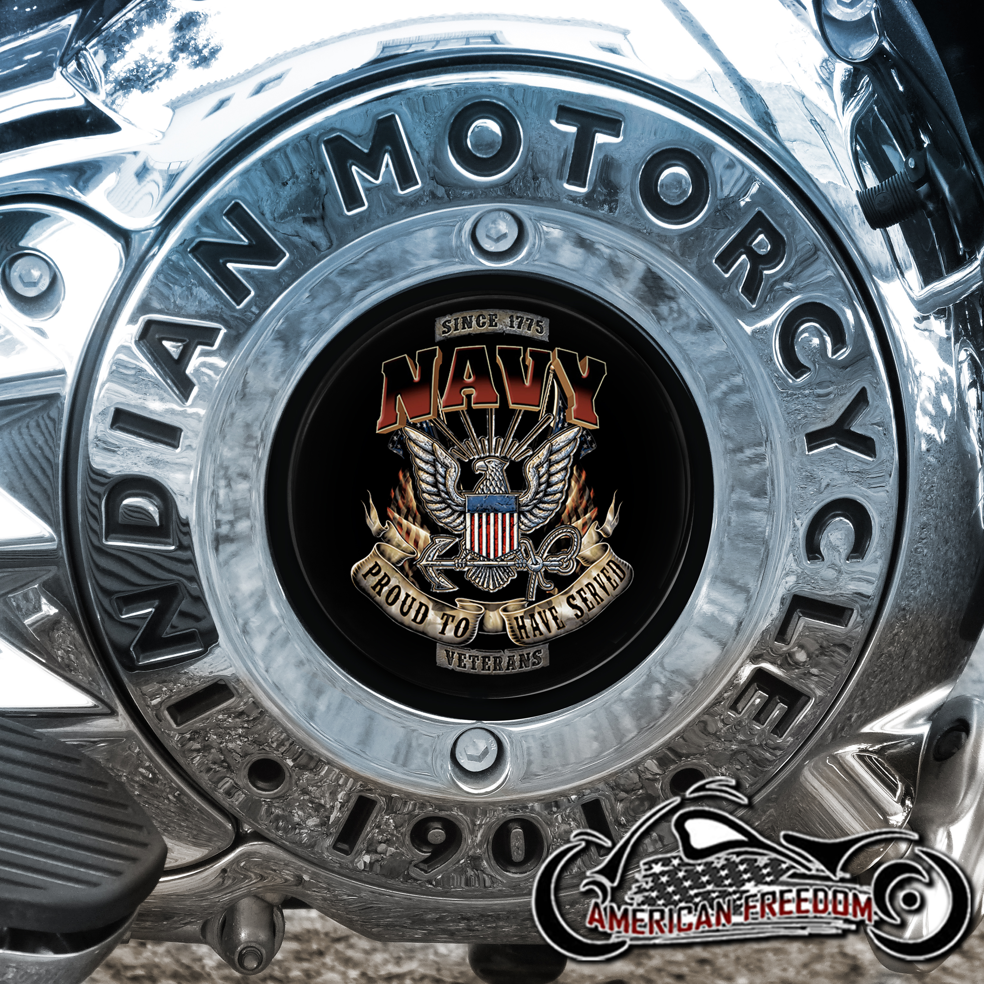 Indian Motorcycles Thunder Stroke Derby Insert - Proud Navy